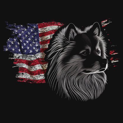 Patriotic Finnish Lapphund American Flag - Adult Unisex T-Shirt
