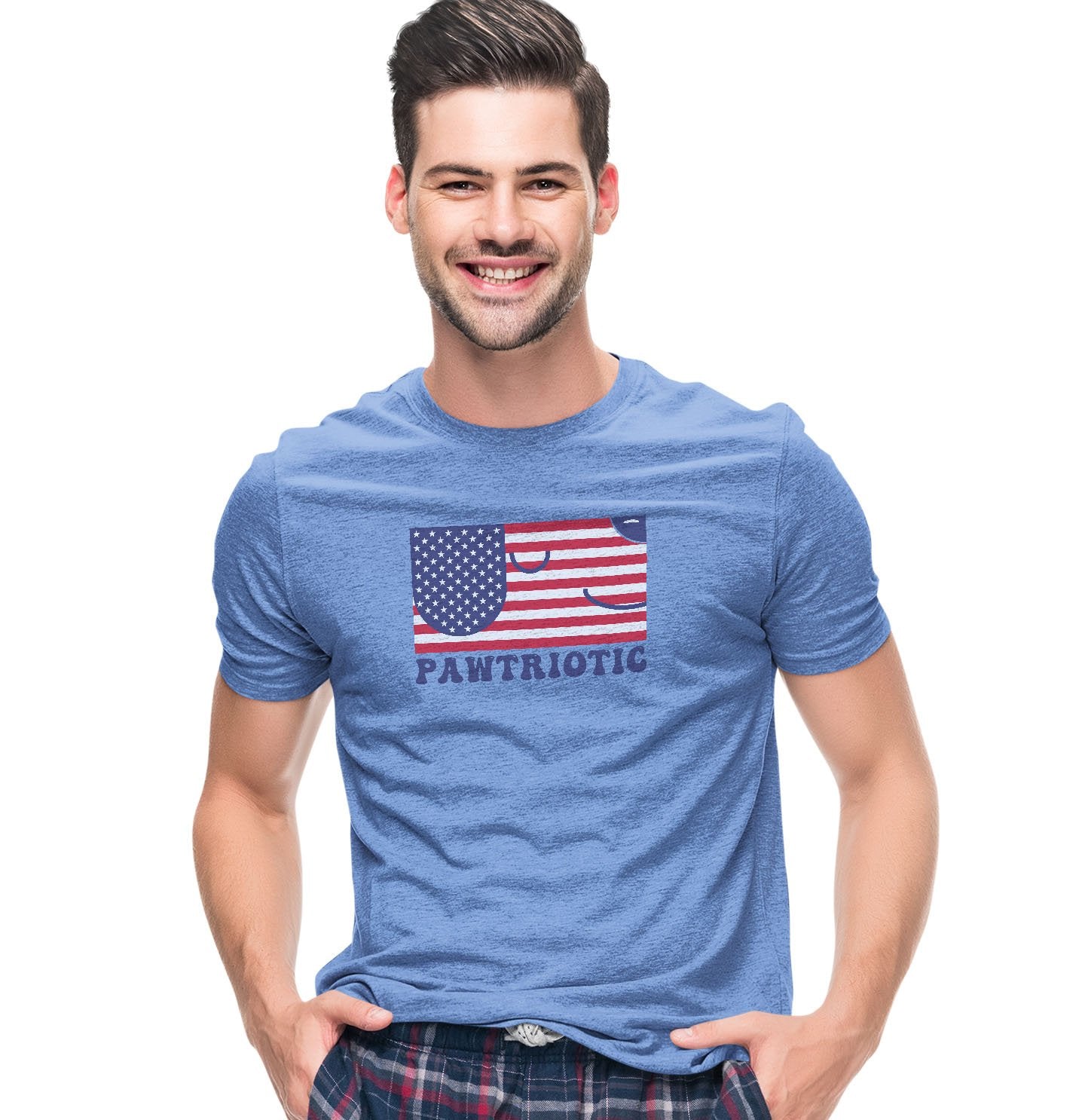 Animal Pride - Pawtriotic Flag Dog - Adult Tri-Blend T-Shirt