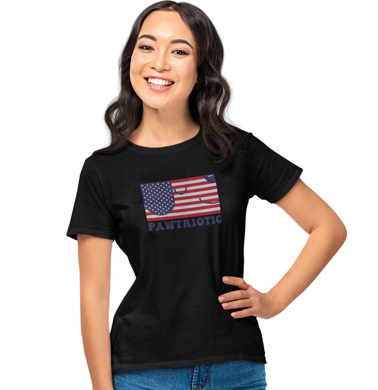 Pawtriotic Flag Dog - Women's Tri-Blend T-Shirt