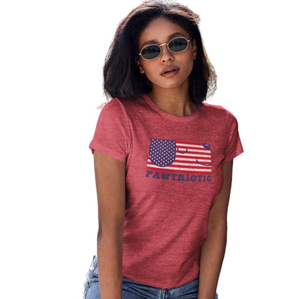 Pawtriotic Flag Dog - Women's Tri-Blend T-Shirt