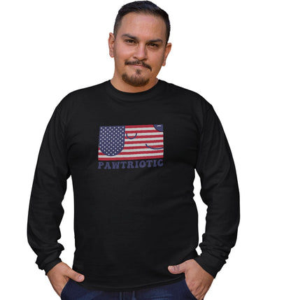 Pawtriotic Flag Dog - Adult Unisex Long Sleeve T-Shirt