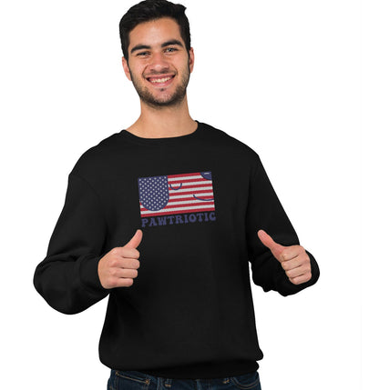 Pawtriotic Flag Dog - Adult Unisex Crewneck Sweatshirt