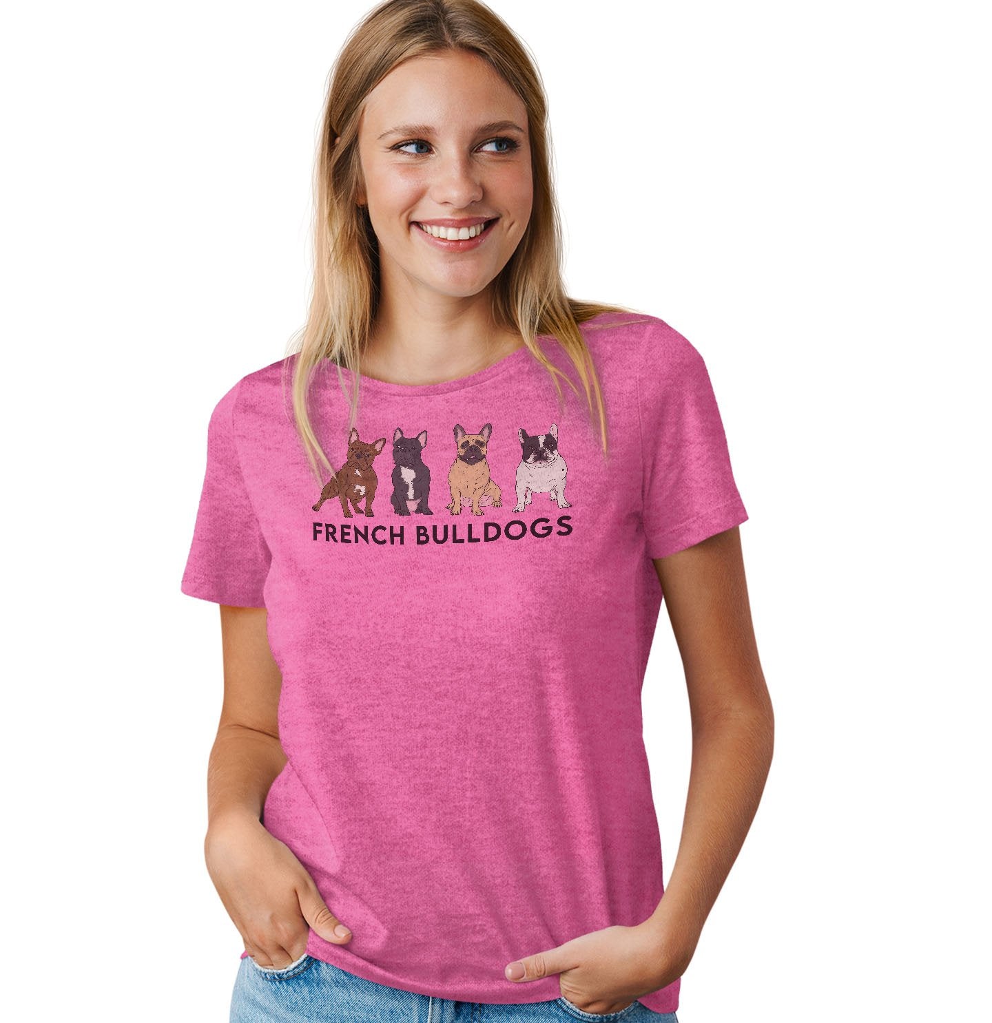 French Bulldogs Lineup - Women's Tri-Blend T-Shirt