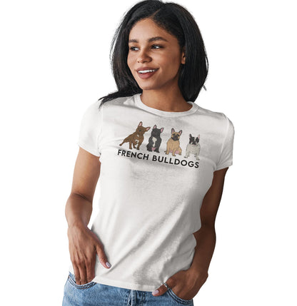 French Bulldogs Lineup - Women's Fitted T-Shirt