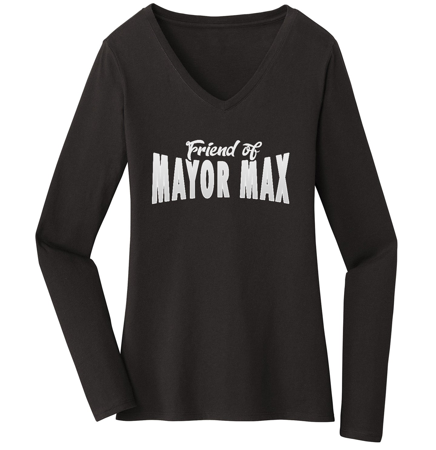 Friend of Mayor Max - Women's V-Neck Long Sleeve T-Shirt