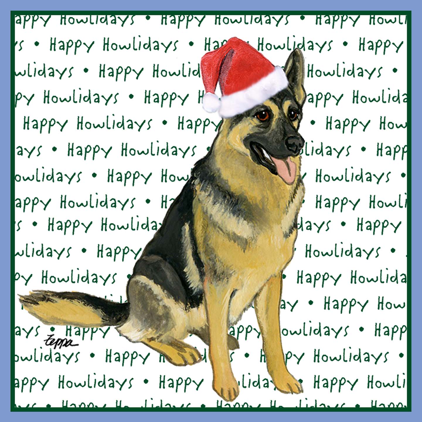 German Shepherd Happy Howlidays Text - Women's Tri-Blend T-Shirt