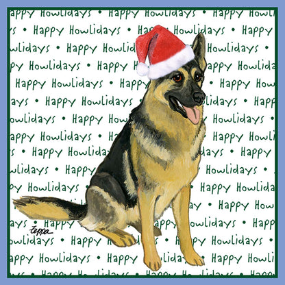 German Shepherd Happy Howlidays Text - Women's Tri-Blend T-Shirt