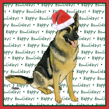 German Shepherd Happy Howlidays Text - Adult Unisex T-Shirt