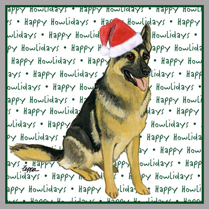 German Shepherd Happy Howlidays Text - Kids' Unisex Hoodie Sweatshirt