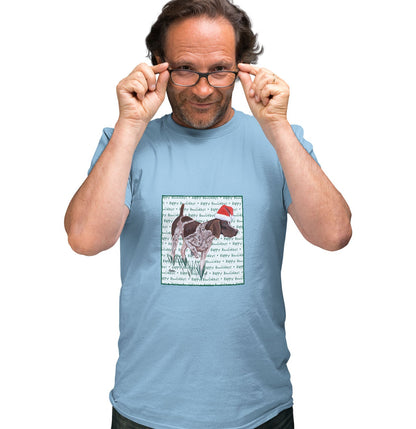 German Shorthaired Pointer Happy Howlidays Text - Adult Unisex T-Shirt