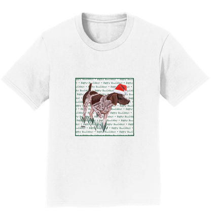 German Shorthaired Pointer Happy Howlidays Text - Kids' Unisex T-Shirt