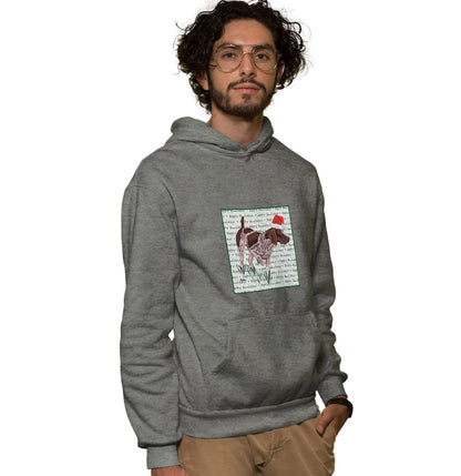 German Shorthaired Pointer Happy Howlidays Text - Adult Unisex Hoodie Sweatshirt