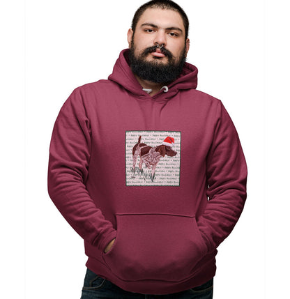 German Shorthaired Pointer Happy Howlidays Text - Adult Unisex Hoodie Sweatshirt