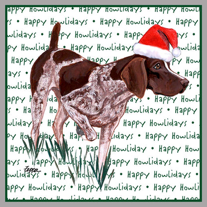 German Shorthaired Pointer Happy Howlidays Text - Kids' Unisex Hoodie Sweatshirt