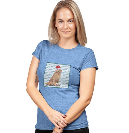 Golden Retriever Happy Howlidays Text - Women's Tri-Blend T-Shirt