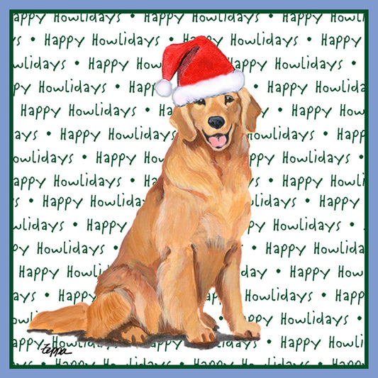 Golden Retriever Happy Howlidays Text - Women's Tri-Blend T-Shirt