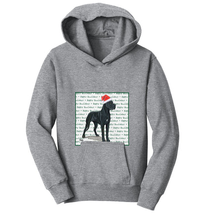 Great Dane Happy Howlidays Text - Kids' Unisex Hoodie Sweatshirt