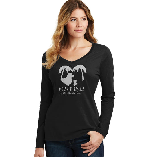 G.R.E.A.T. Rescue Logo - Women's V-Neck Long Sleeve T-Shirt