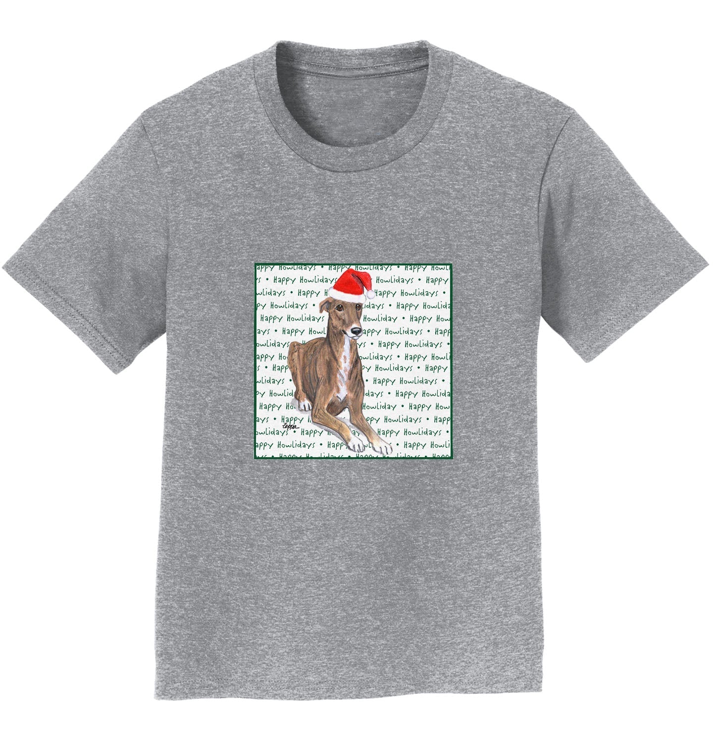 Greyhound Happy Howlidays Text - Kids' Unisex T-Shirt