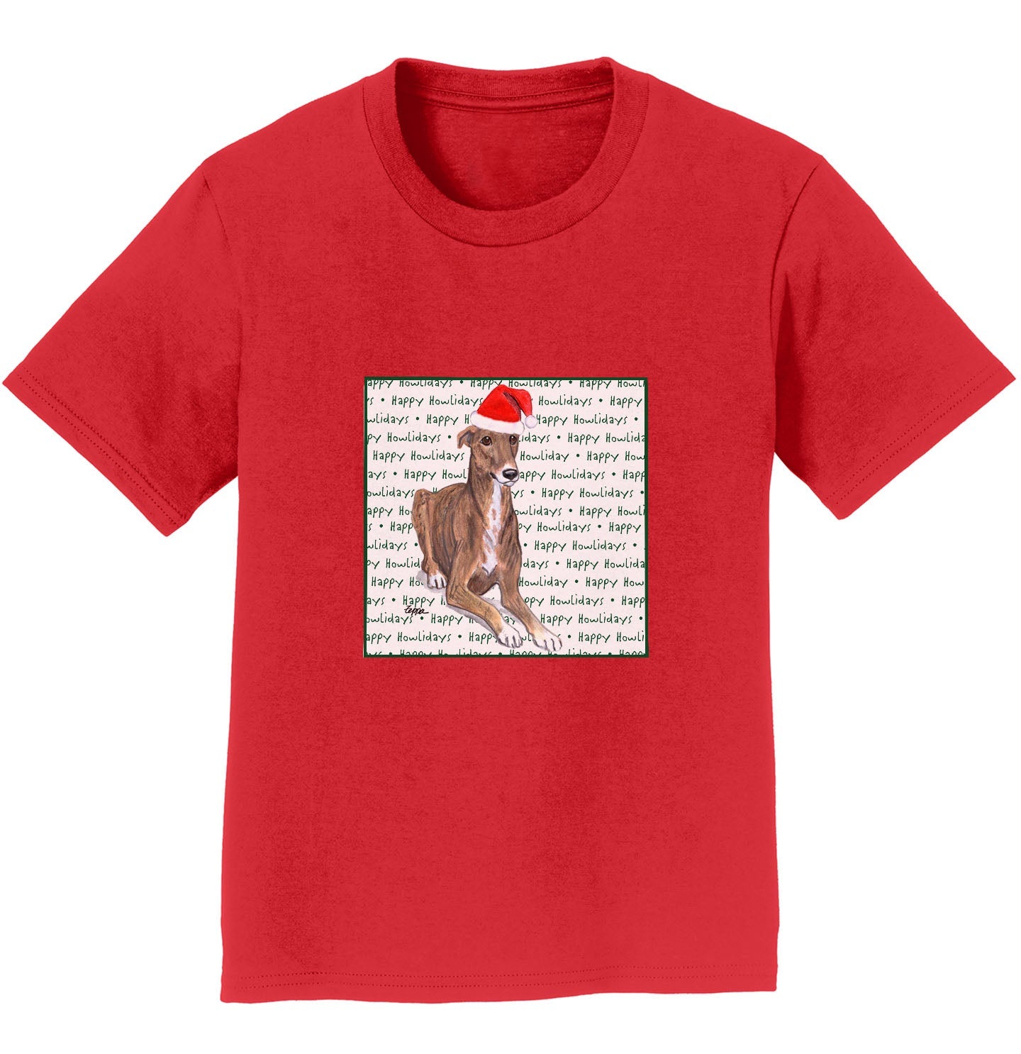 Greyhound Happy Howlidays Text - Kids' Unisex T-Shirt