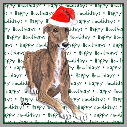 Greyhound Happy Howlidays Text - Adult Unisex Crewneck Sweatshirt