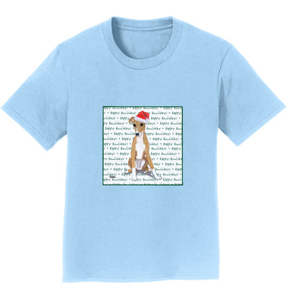 Greyhound Puppy Happy Howlidays Text - Kids' Unisex T-Shirt