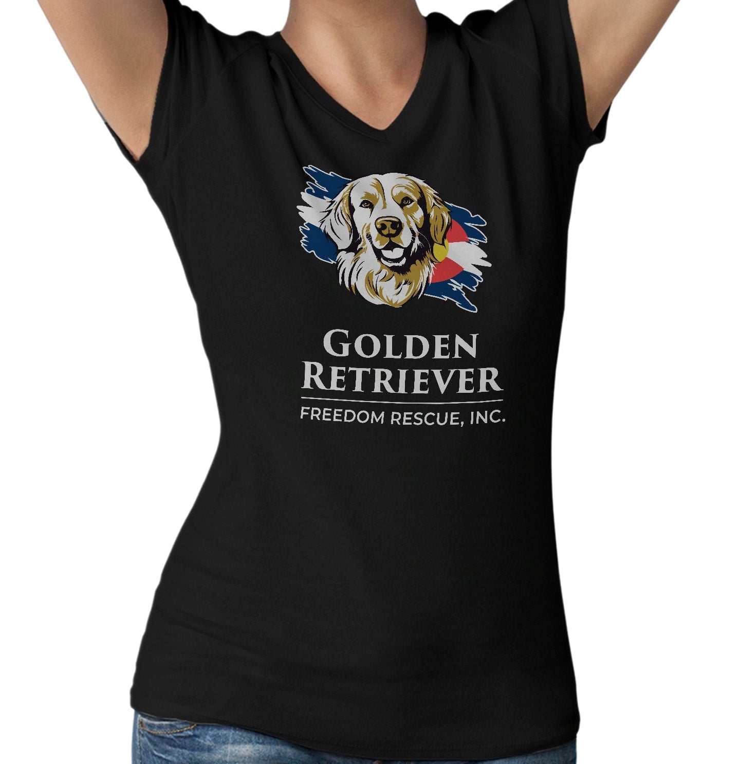 GRFR Main Logo Full Front - Women's V-Neck T-Shirt