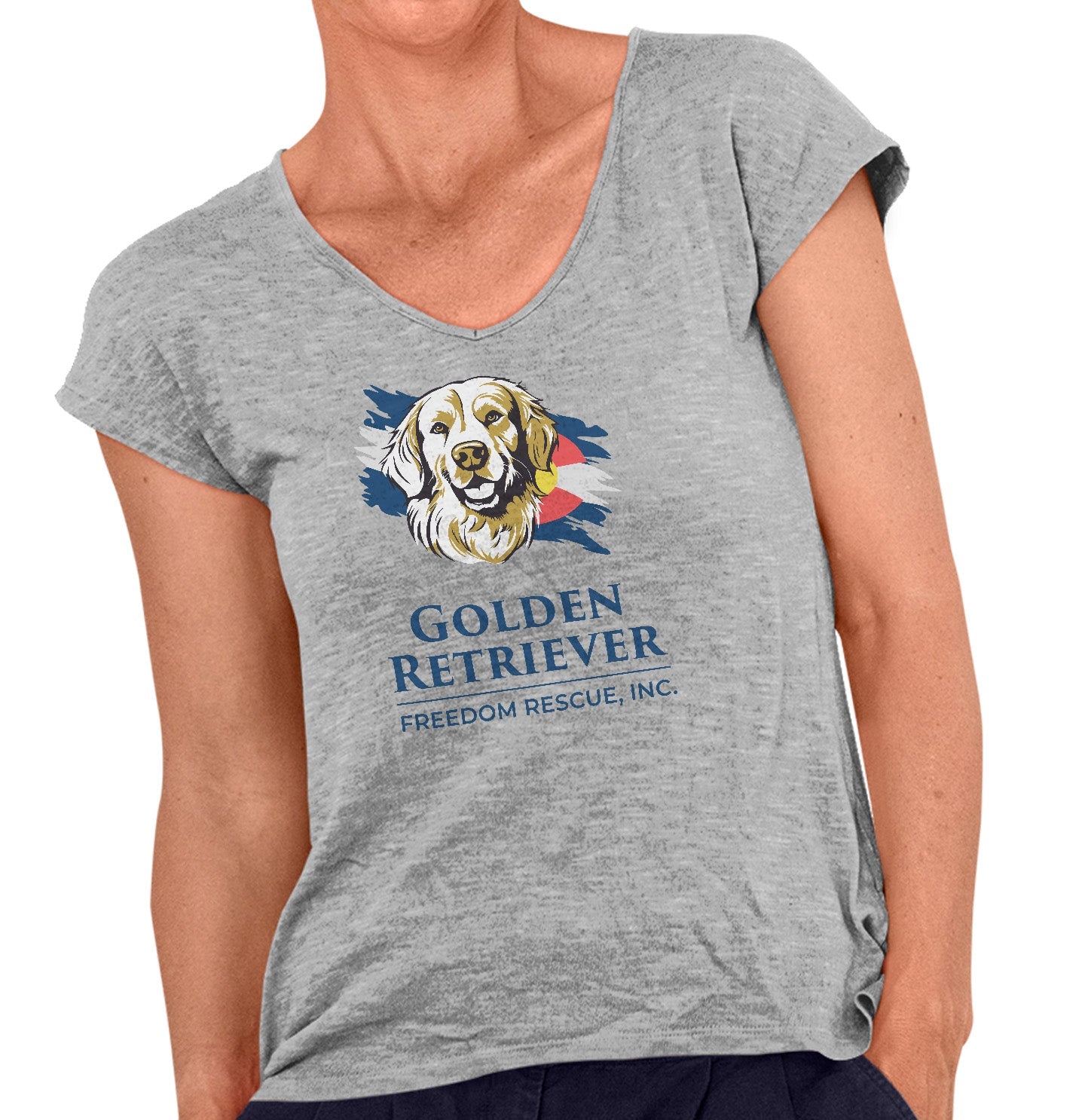 GRFR Main Logo Full Front - Women's V-Neck T-Shirt