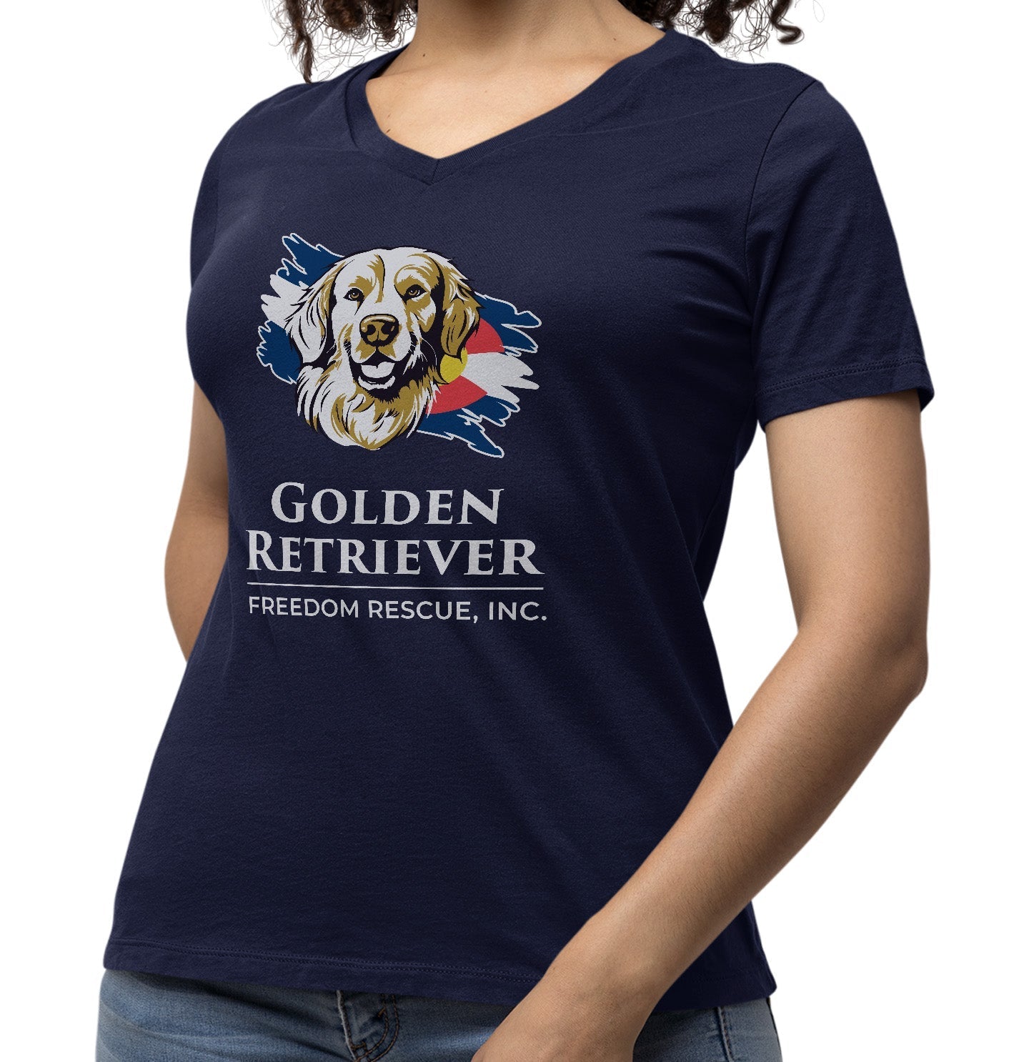 GRFR Main Logo Full Front - Women's V-Neck T-Shirt