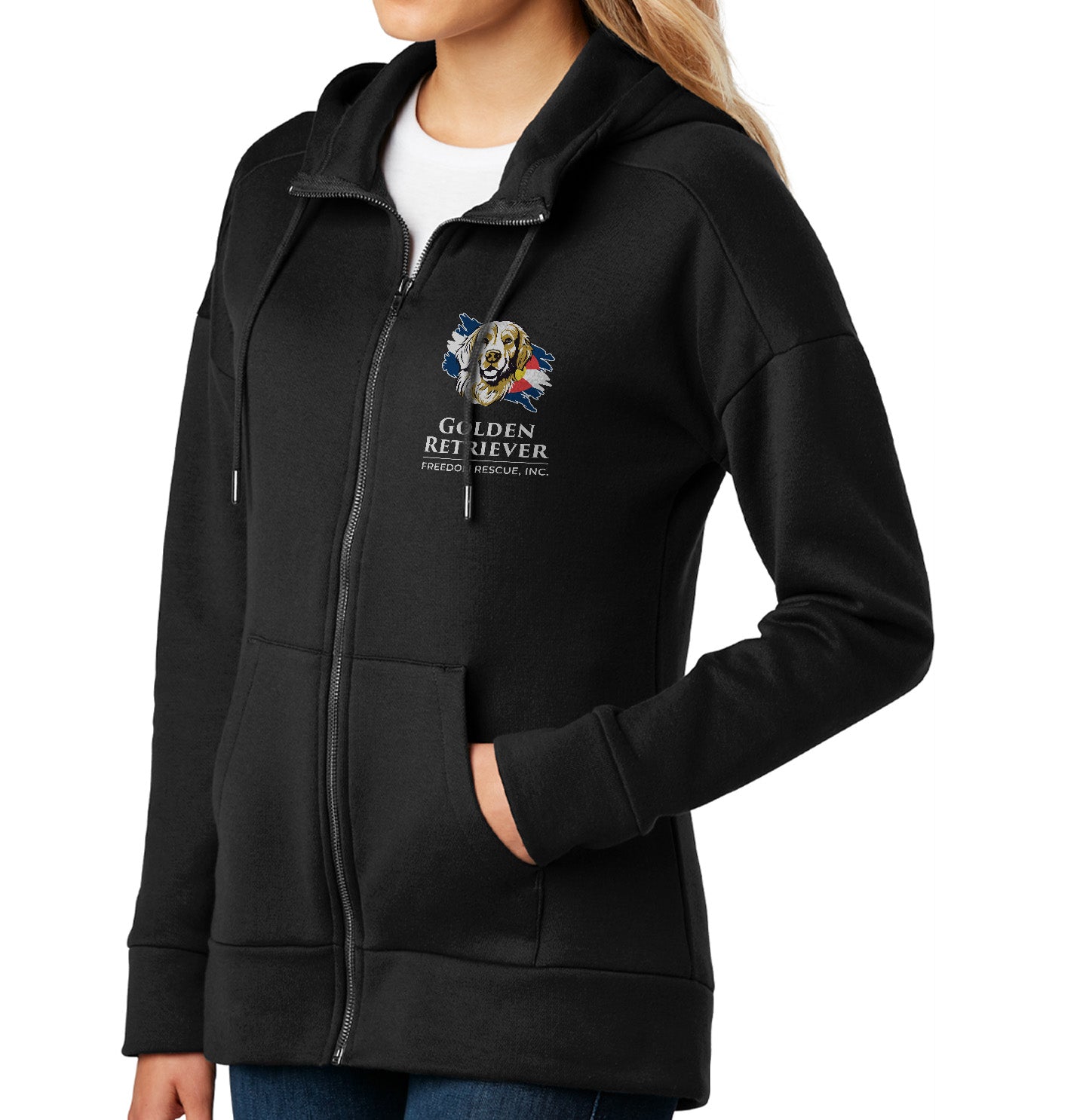 GRFR Main Logo Left Chest - Women's Full-Zip Hoodie Sweatshirt