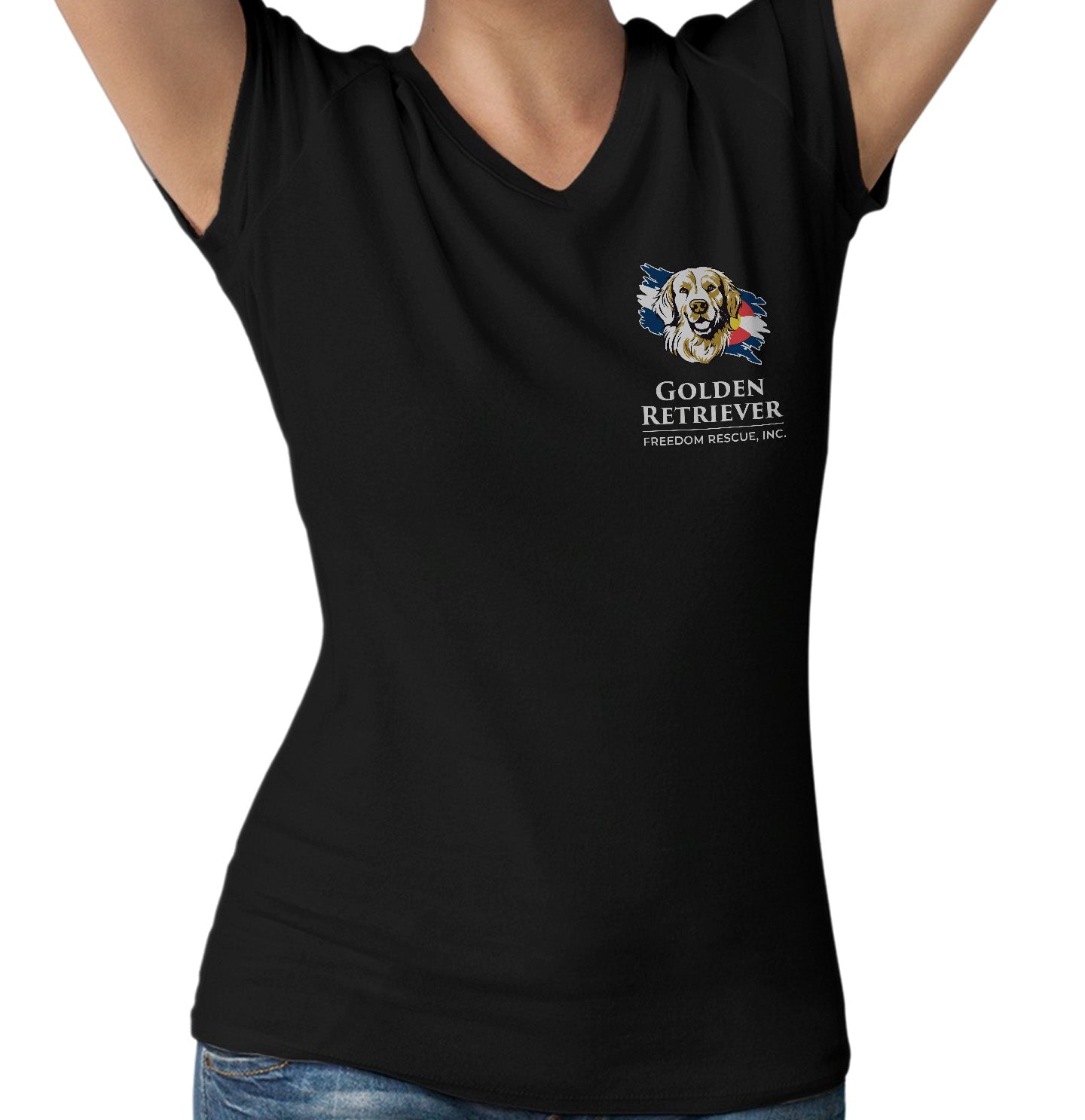 GRFR Main Logo Left Chest - Women's V-Neck T-Shirt