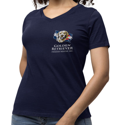 GRFR Main Logo Left Chest - Women's V-Neck T-Shirt