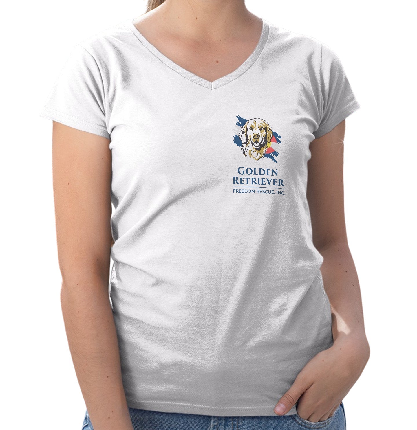 GRFR Main Logo Left Chest - Women's V-Neck T-Shirt