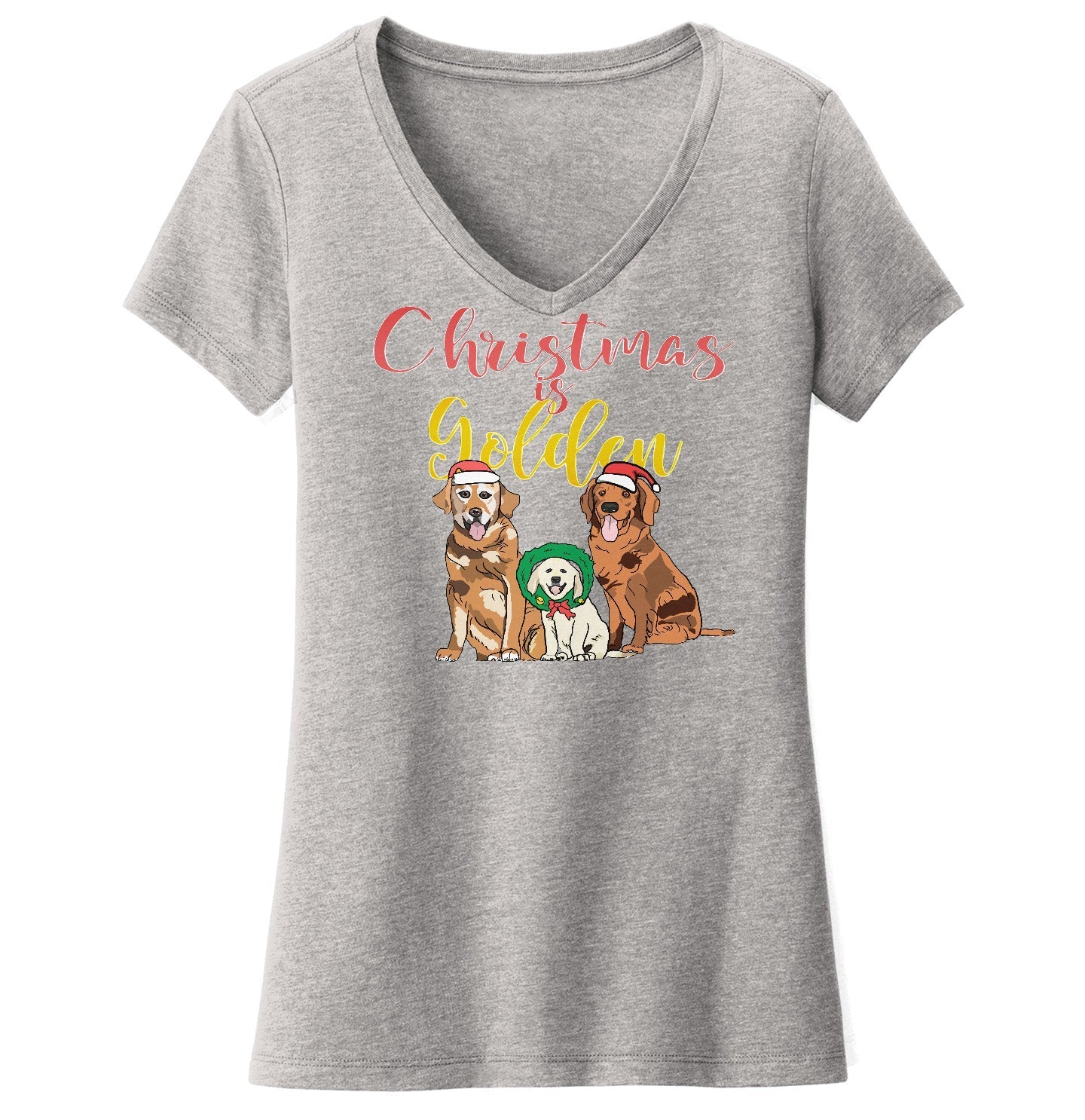 GRRMF Christmas Is Golden - Women's V-Neck T-Shirt