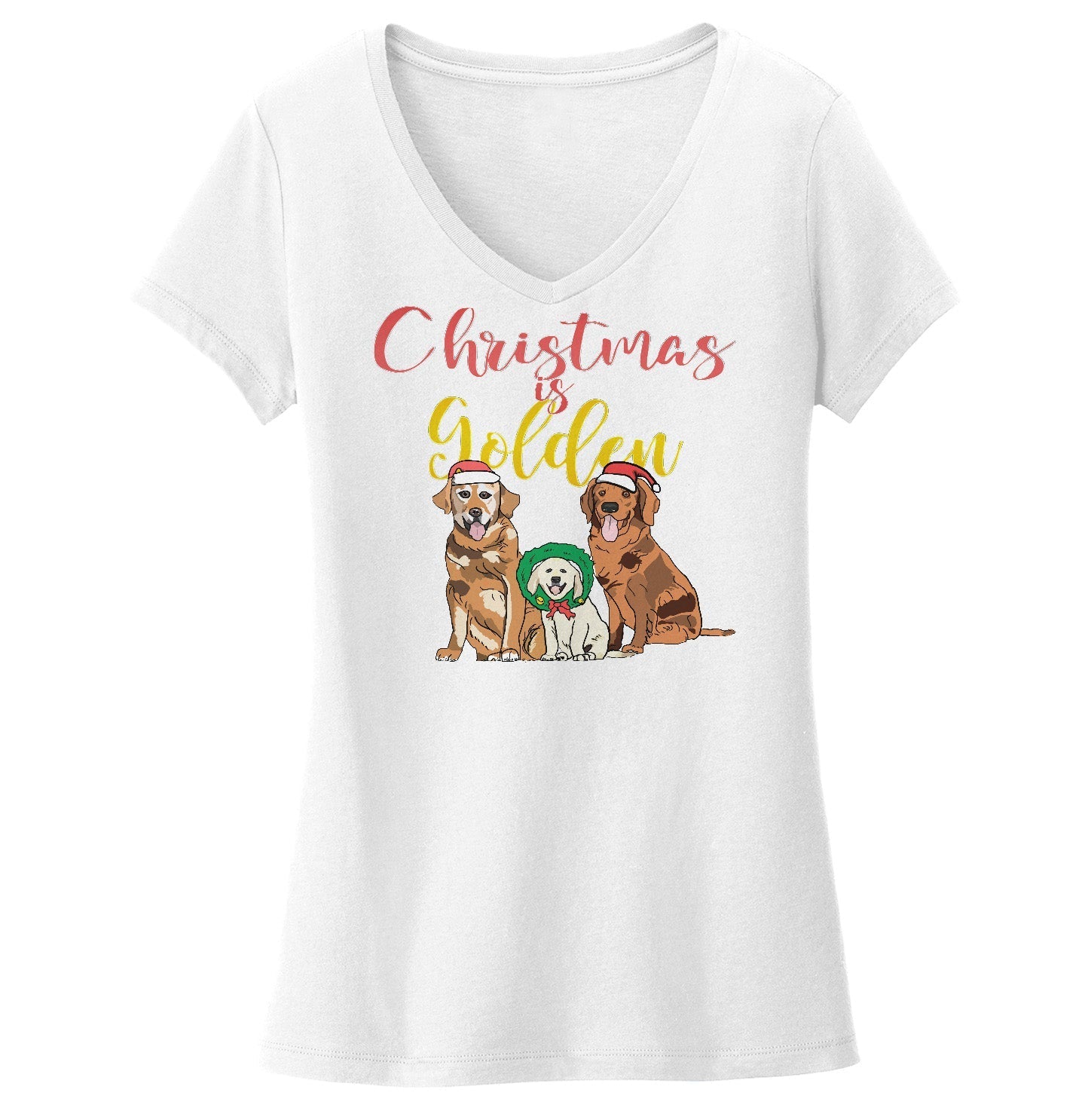 GRRMF Christmas Is Golden - Women's V-Neck T-Shirt