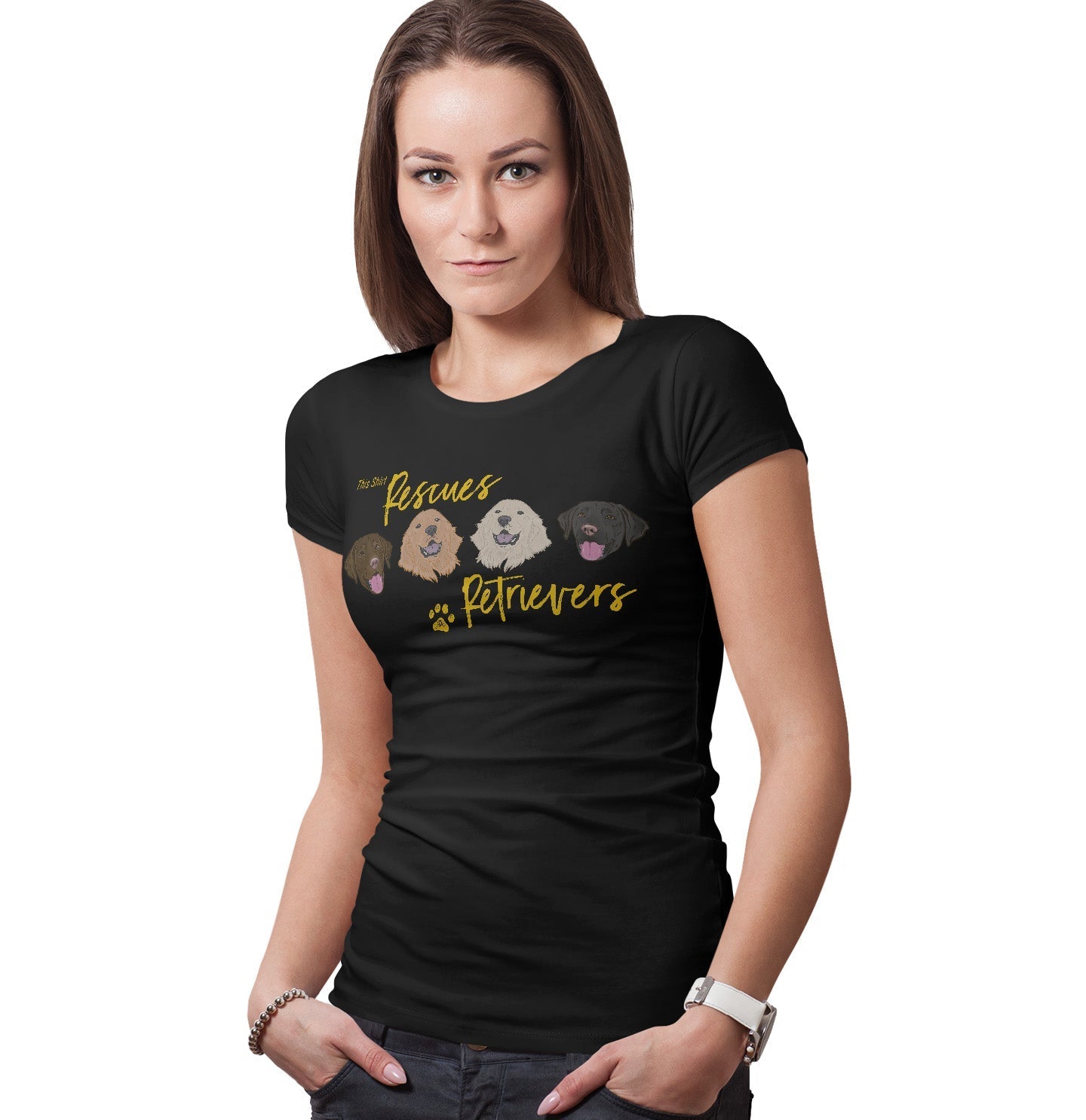 This Shirt Rescues Retrievers - Women's Fitted T-Shirt