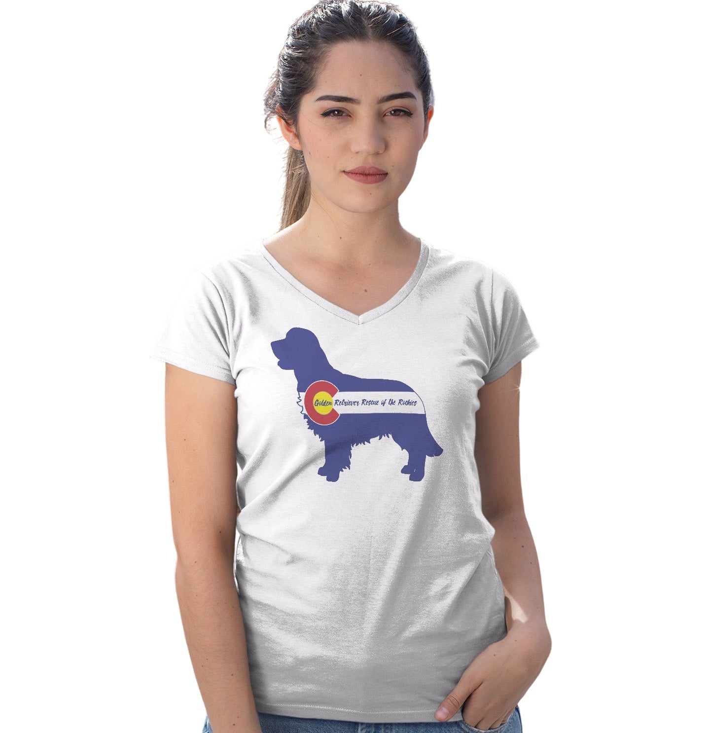 GRRR Golden Silhouette - Women's V-Neck T-Shirt