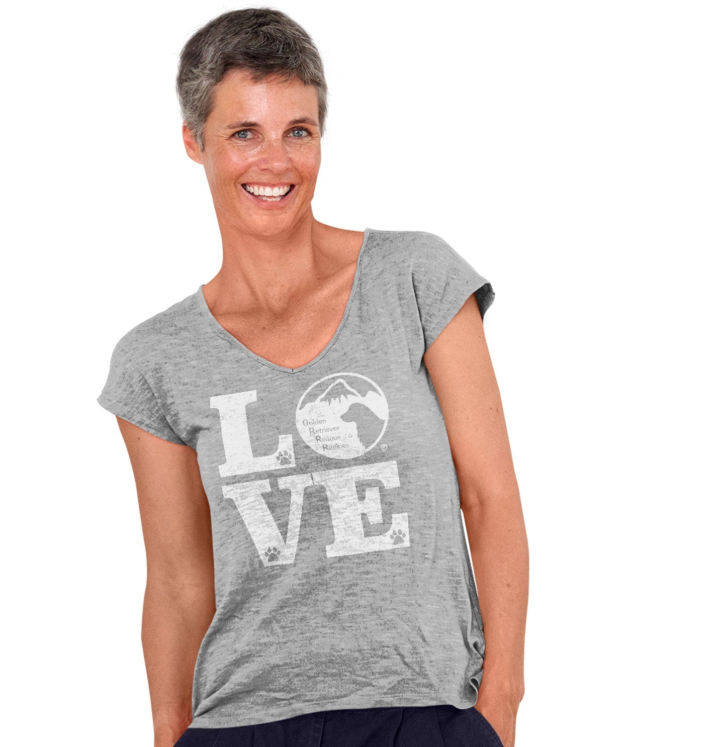 GRRR Big Love Logo - Women's V-Neck T-Shirt