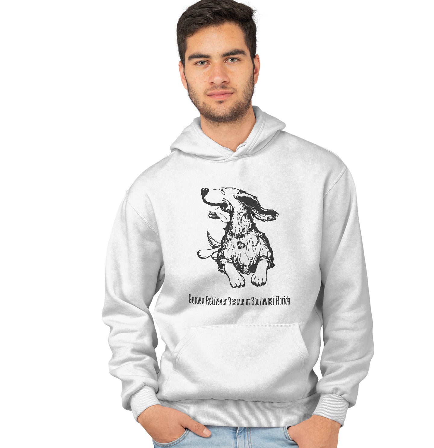 GRRSWFL Happy Golden - Adult Unisex Hoodie Sweatshirt