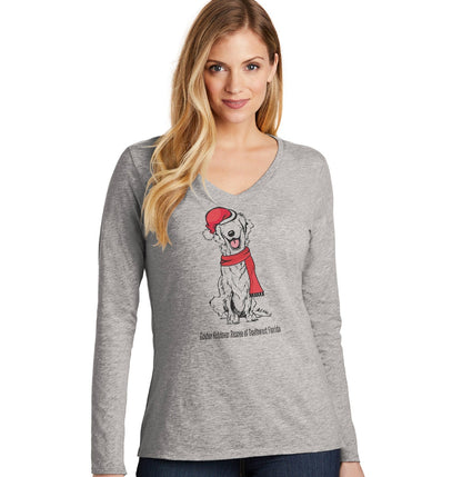 GRRSWFL Golden Holiday - Women's V-Neck Long Sleeve T-Shirt