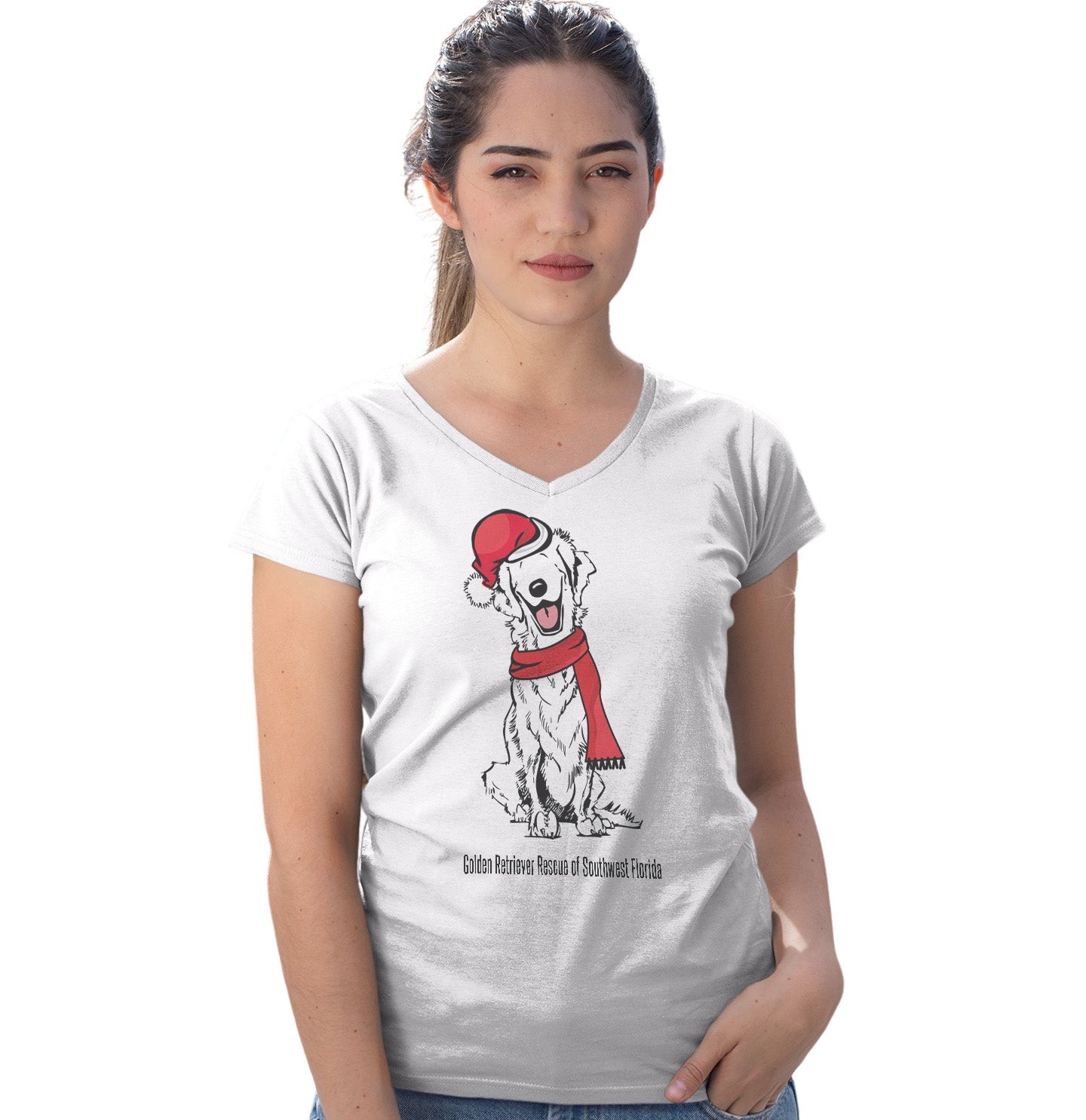 GRRSWFL Golden Holiday - Women's V-Neck T-Shirt