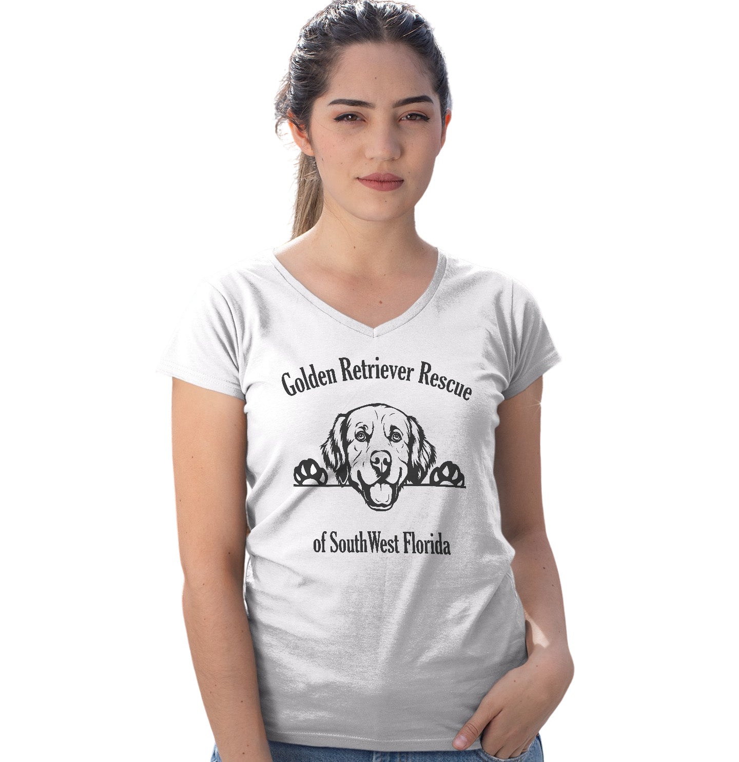 GRRSWF Paws Up - Women's V-Neck T-Shirt