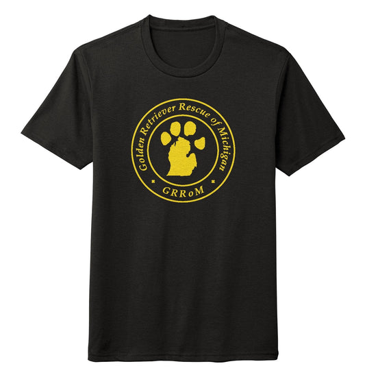 Golden Retriever Rescue of Michigan Full Front Logo - Adult Tri-Blend T-Shirt