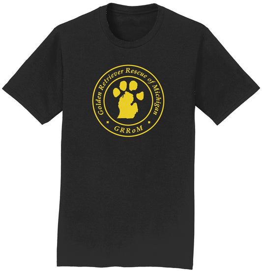 Golden Retriever Rescue of Michigan Full Front Logo - Adult Unisex T-Shirt