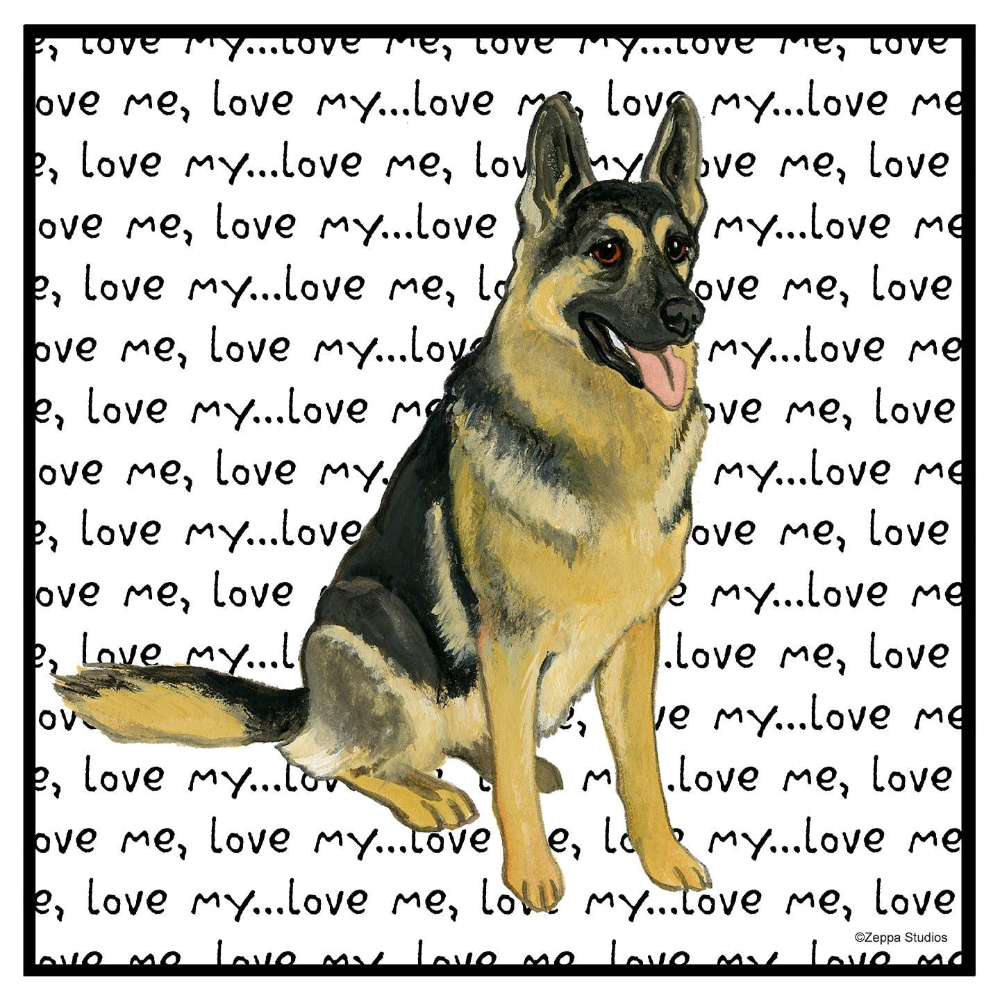 German Shepherd Love Text  - Women's V-Neck Long Sleeve T-Shirt