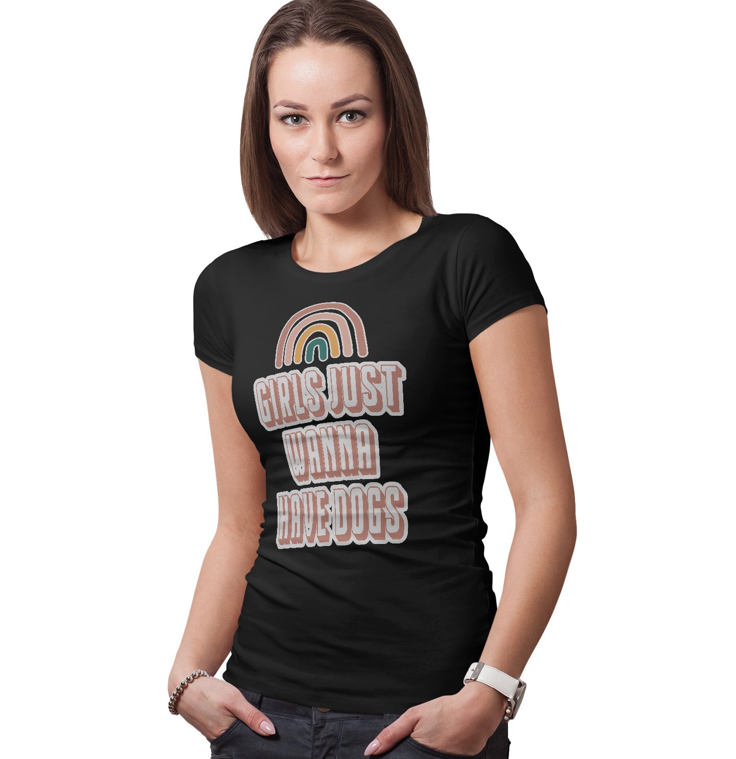 Girls Just Wanna Have Dogs - Women's Fitted T-Shirt