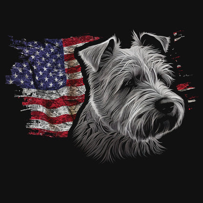 Patriotic Glen of Imaal Terrier American Flag - Adult Unisex T-Shirt