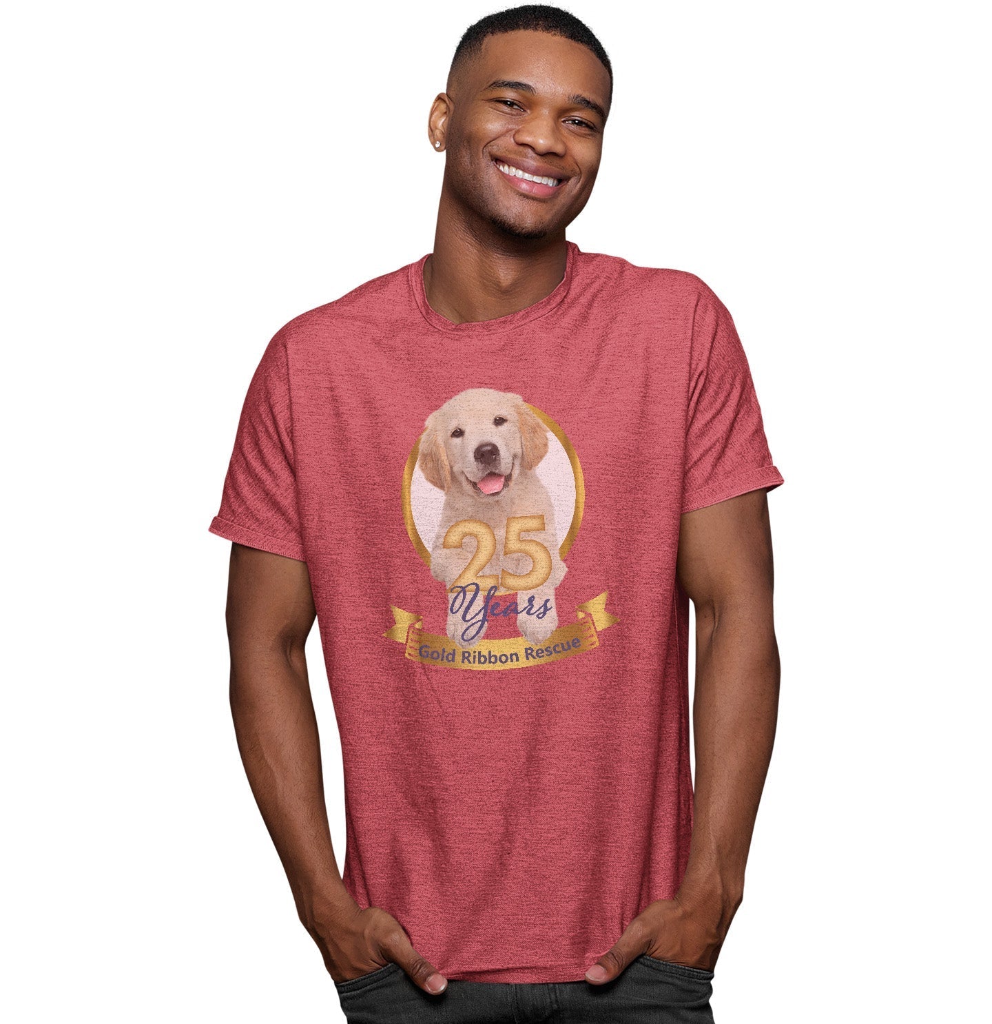 Gold Ribbon 25 Years Puppy - Adult Tri-Blend T-Shirt