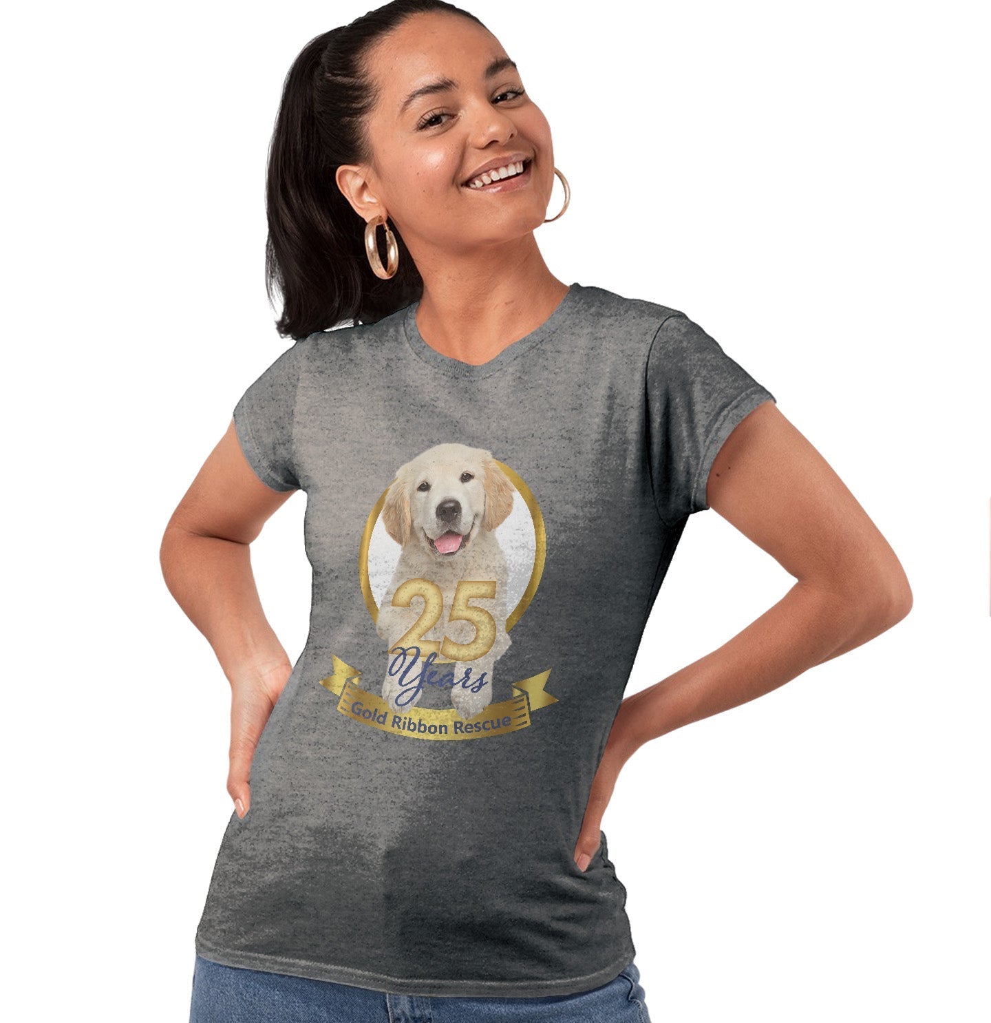 Gold Ribbon 25 Years Puppy - Women's Tri-Blend T-Shirt