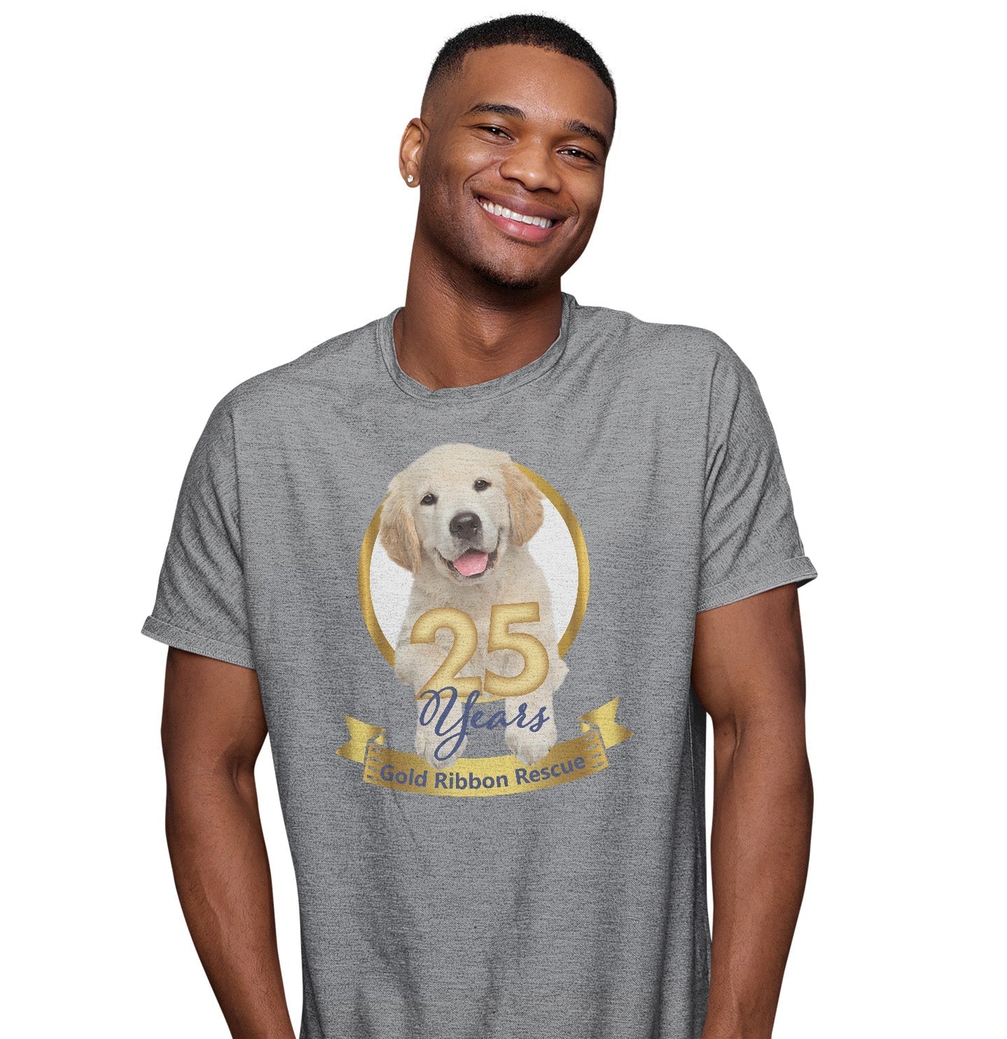 Gold Ribbon 25 Years Puppy - Adult Unisex T-Shirt